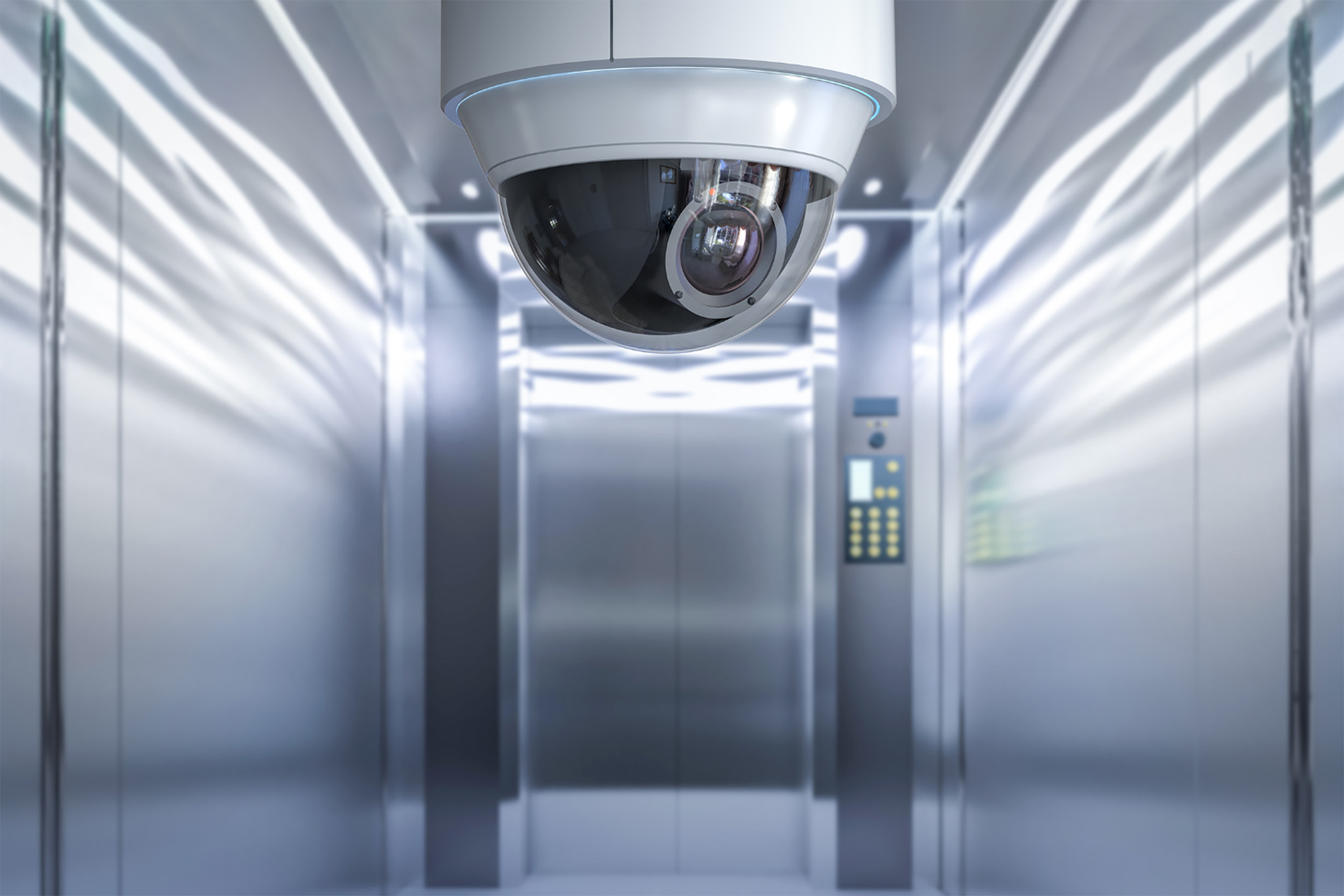 Security camera for monitoring emergencies in elevator